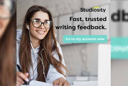 Girl Studying in a glass room.